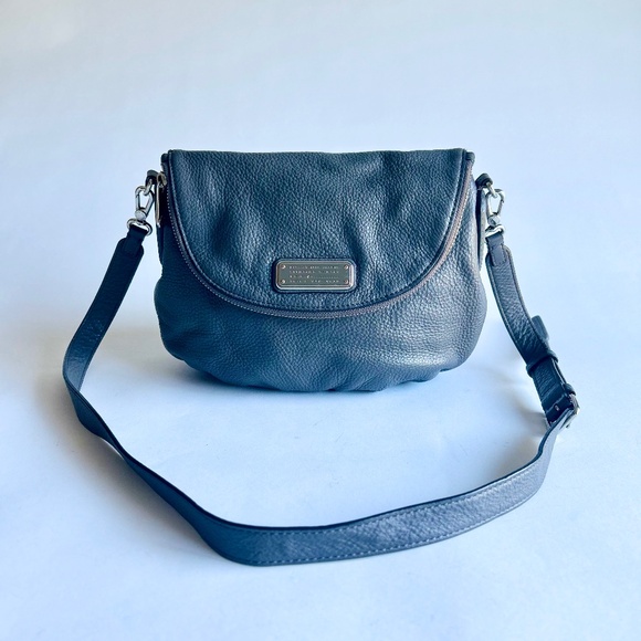 Marc Jacobs Grey Pebble Genuine Leather Shoulder Crossbody Bag - Picture 1 of 15